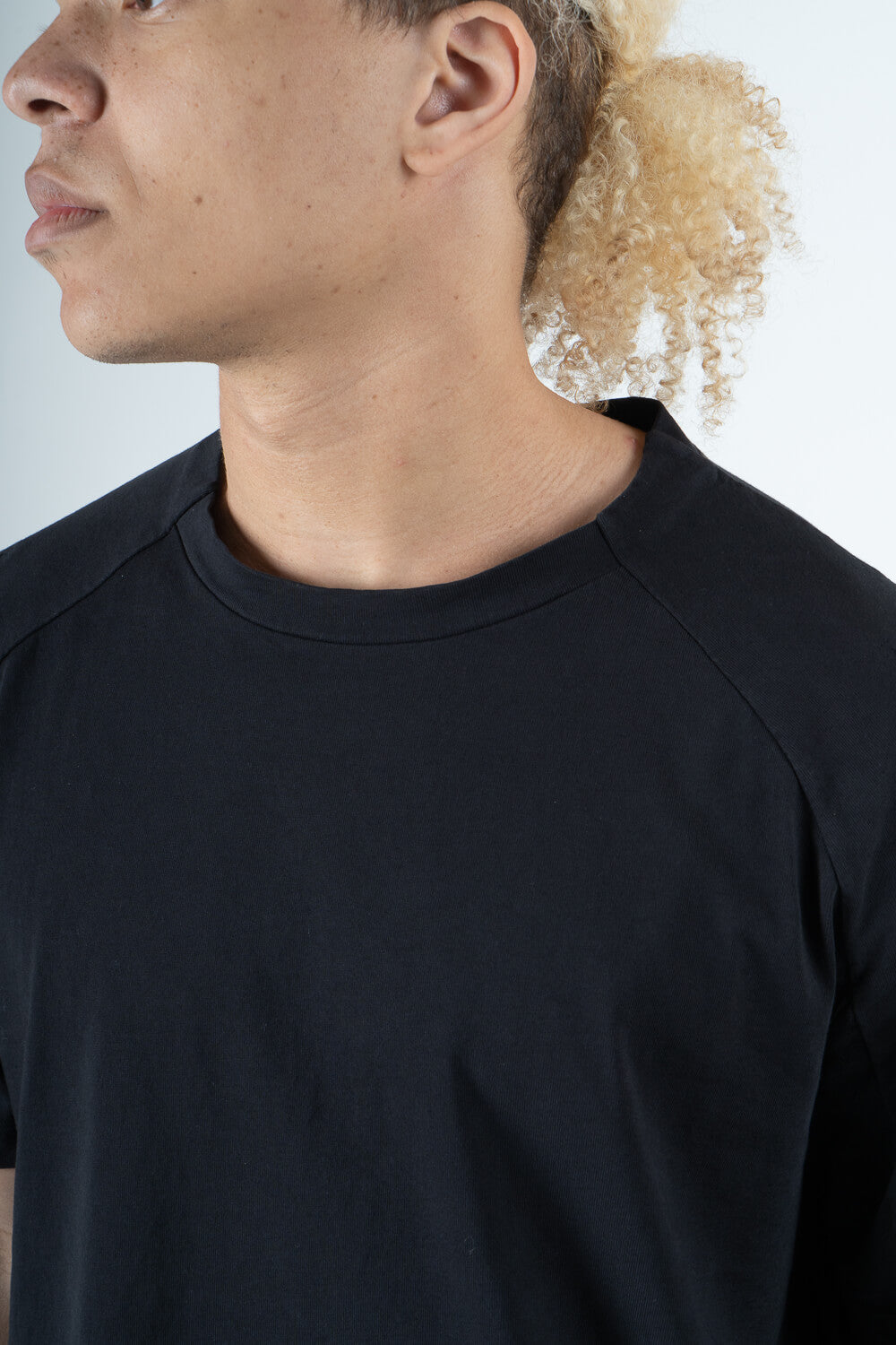 Jersey Cotton W/ Stitch Detail T-Shirt Black