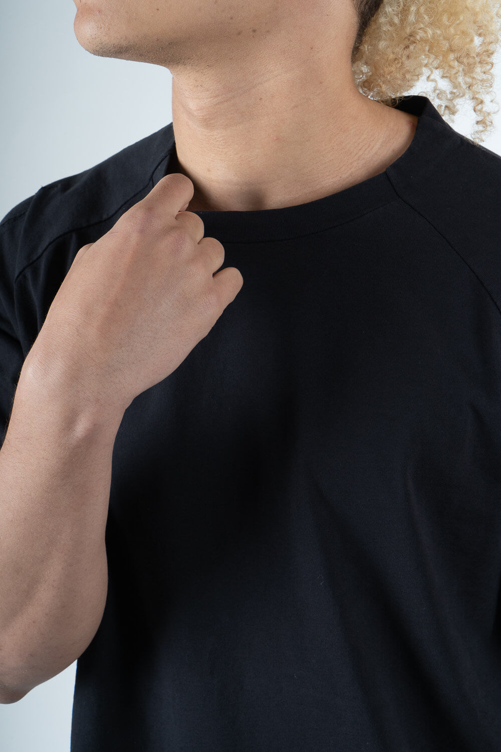 Jersey Cotton W/ Stitch Detail T-Shirt Black