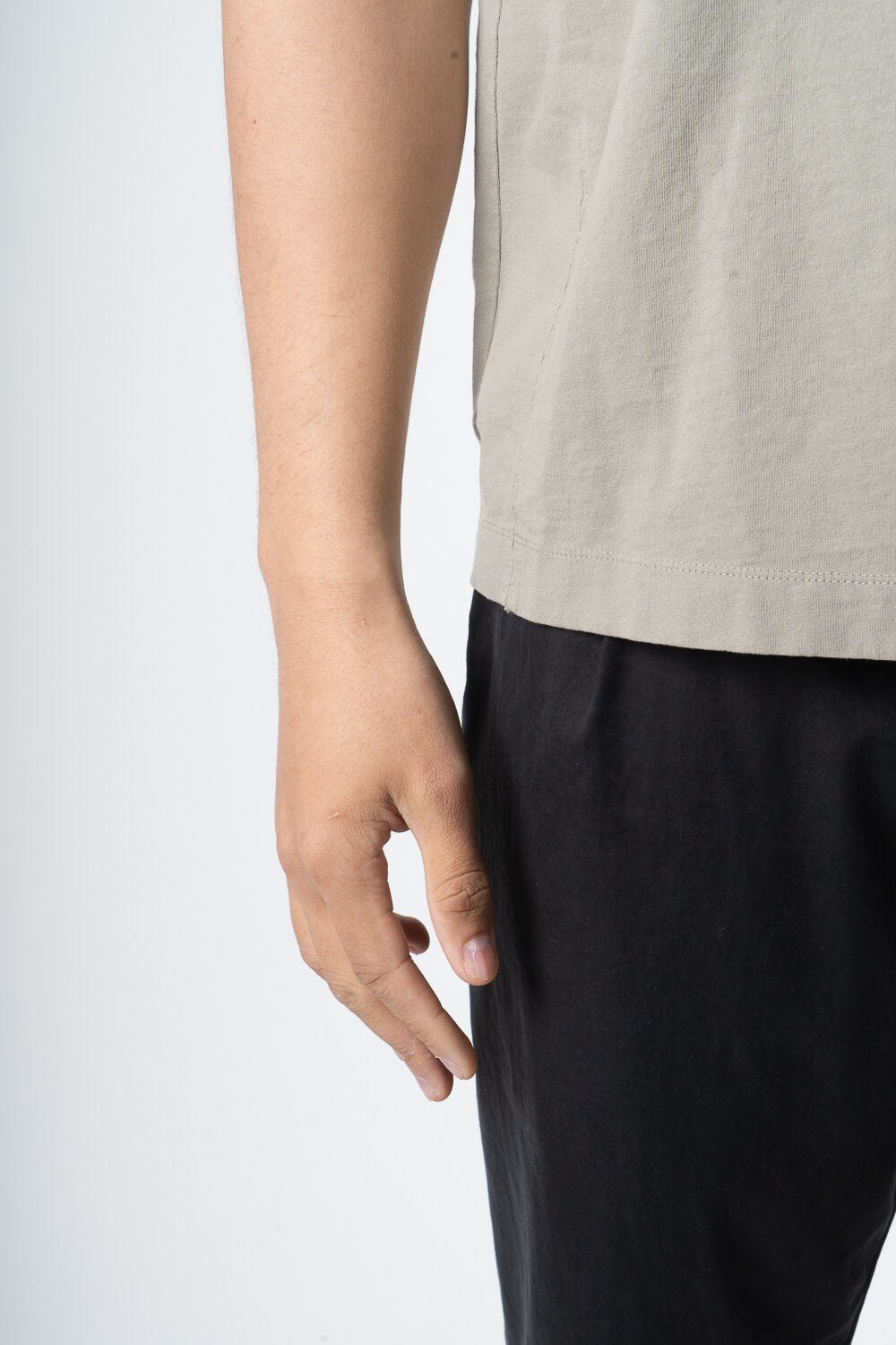 Jersey Cotton W/ Stitch Detail T-Shirt Dark Sand