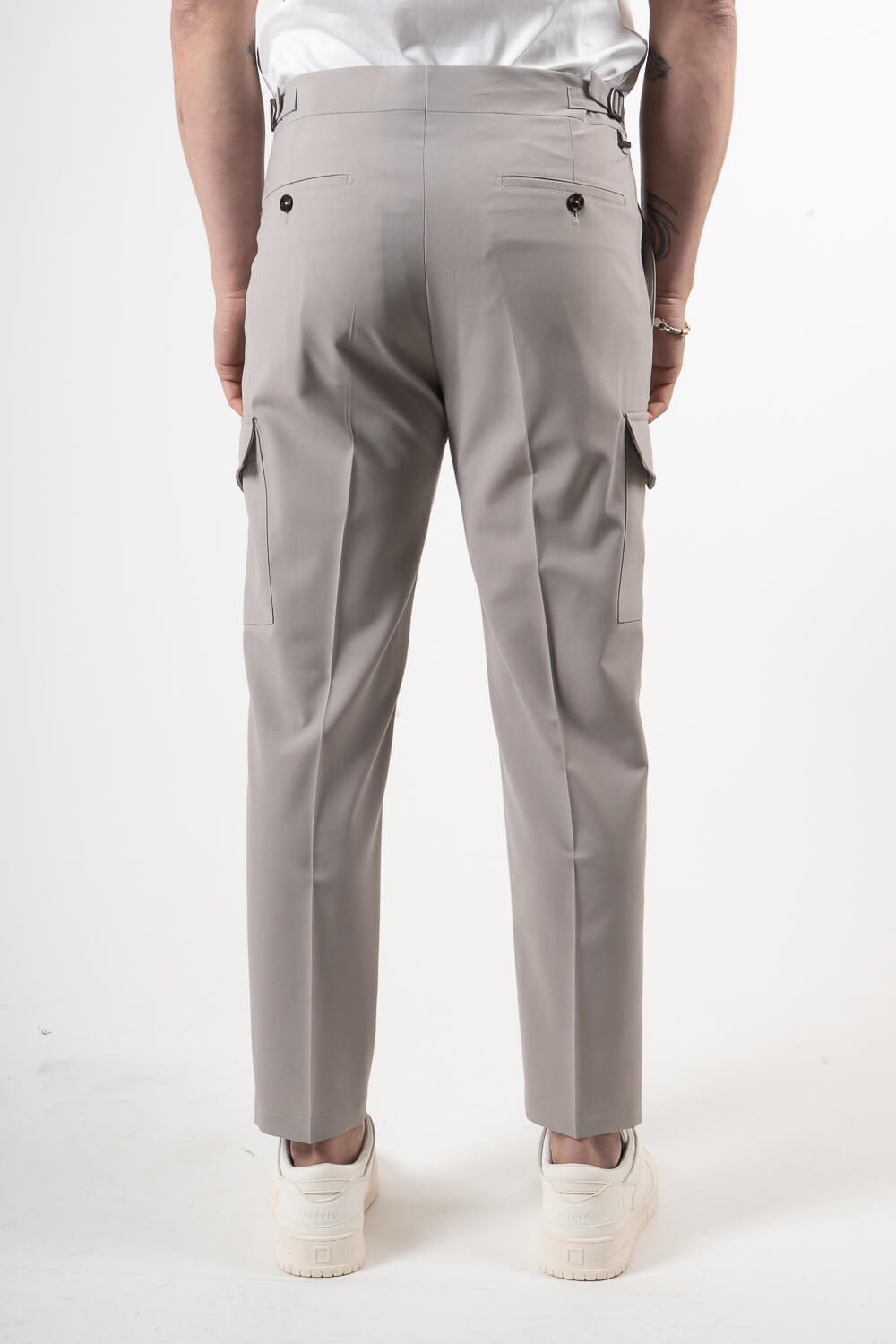 Karl Drawstring Cargo Trousers Beige