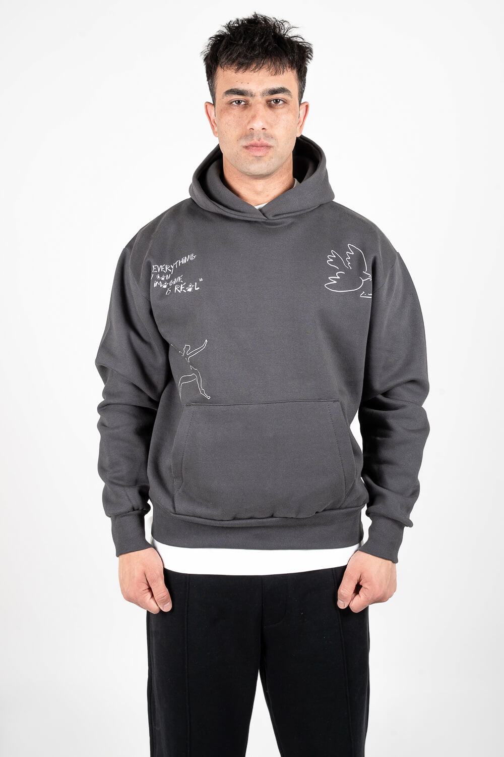 Kiss Picasso Hoodie Charcoal