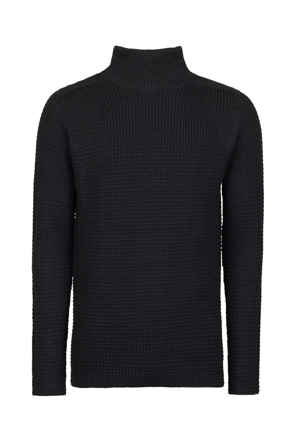 Lana Virgin Wool Cable Roll Neck Black