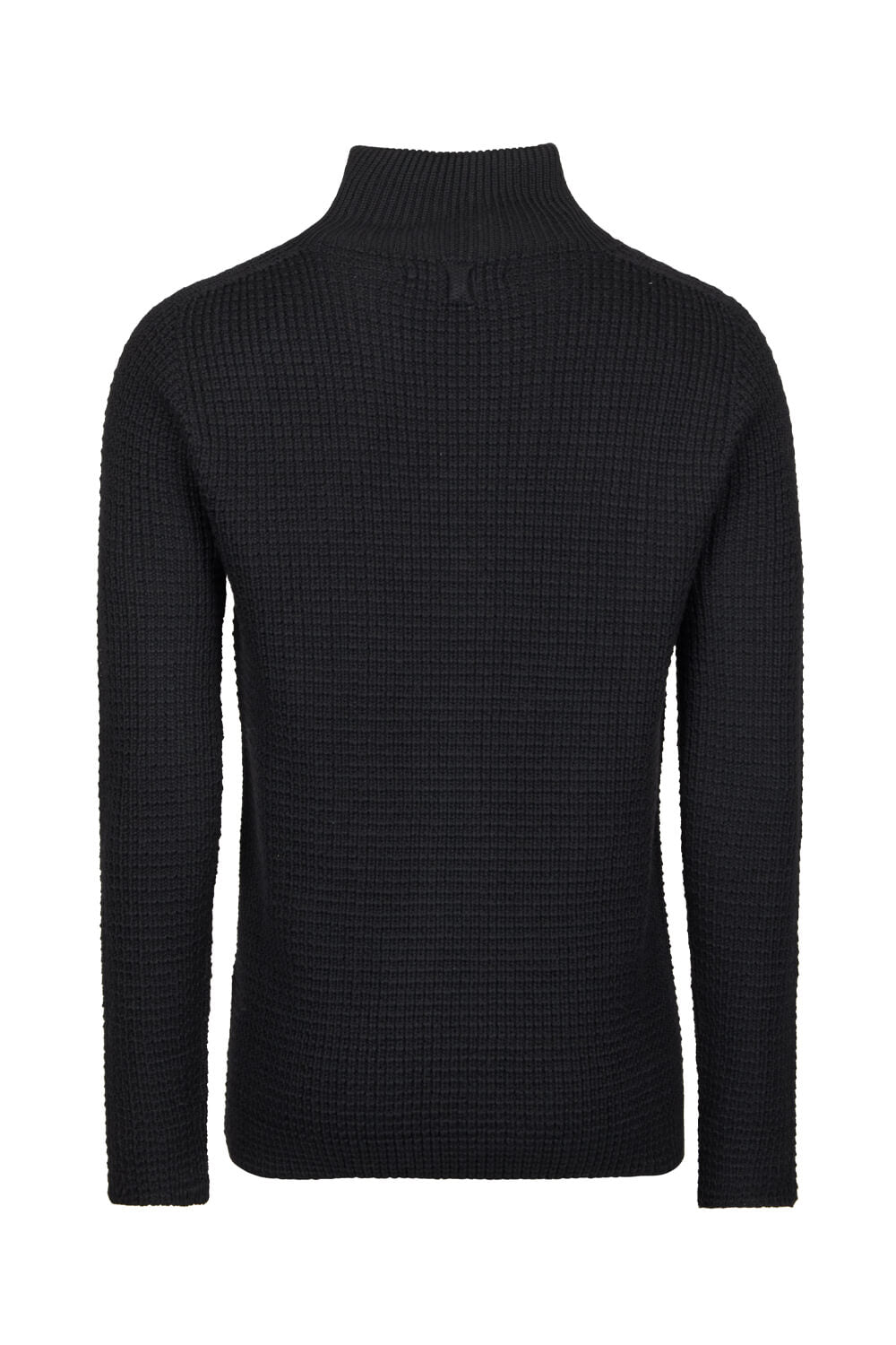 Lana Virgin Wool Cable Roll Neck Black