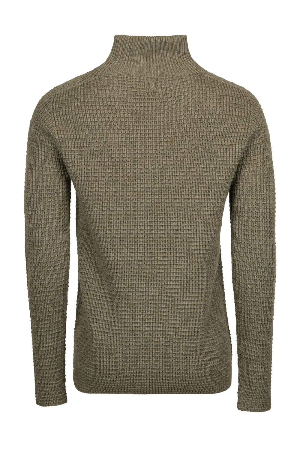 Lana Virgin Wool Cable Roll Neck Olive Green