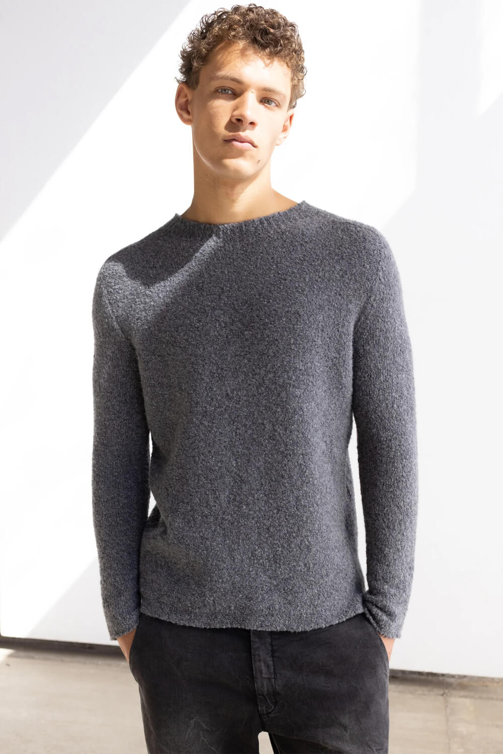 Lana Wool Textured Effect Sweater Grey