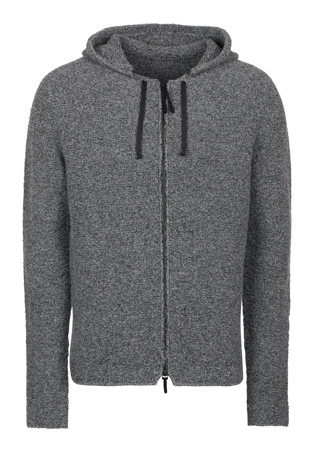 Lana Virgin Wool Zip-Up Hoodie Grey