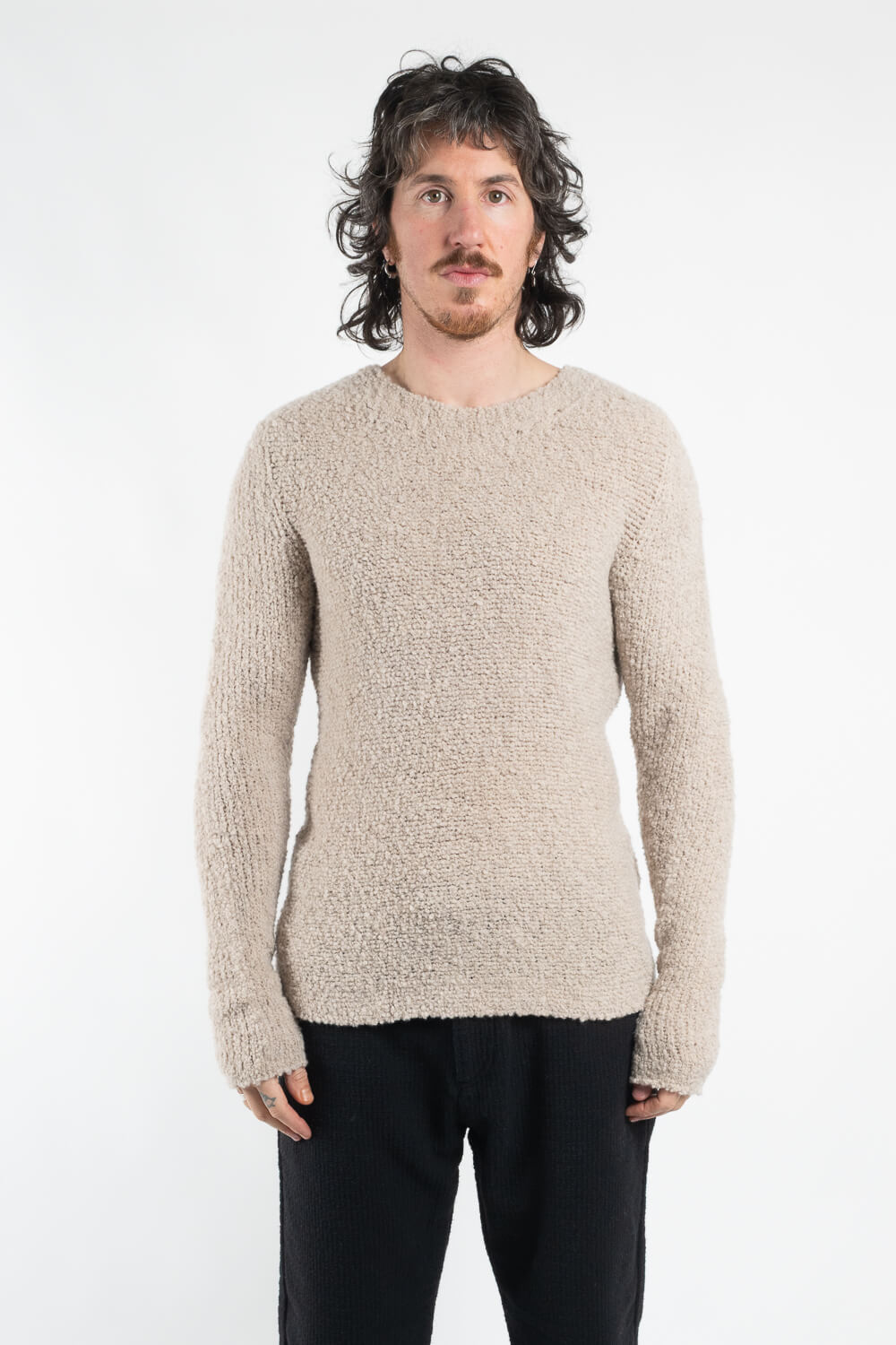 Lana Wool Textured Effect Sweater Beige