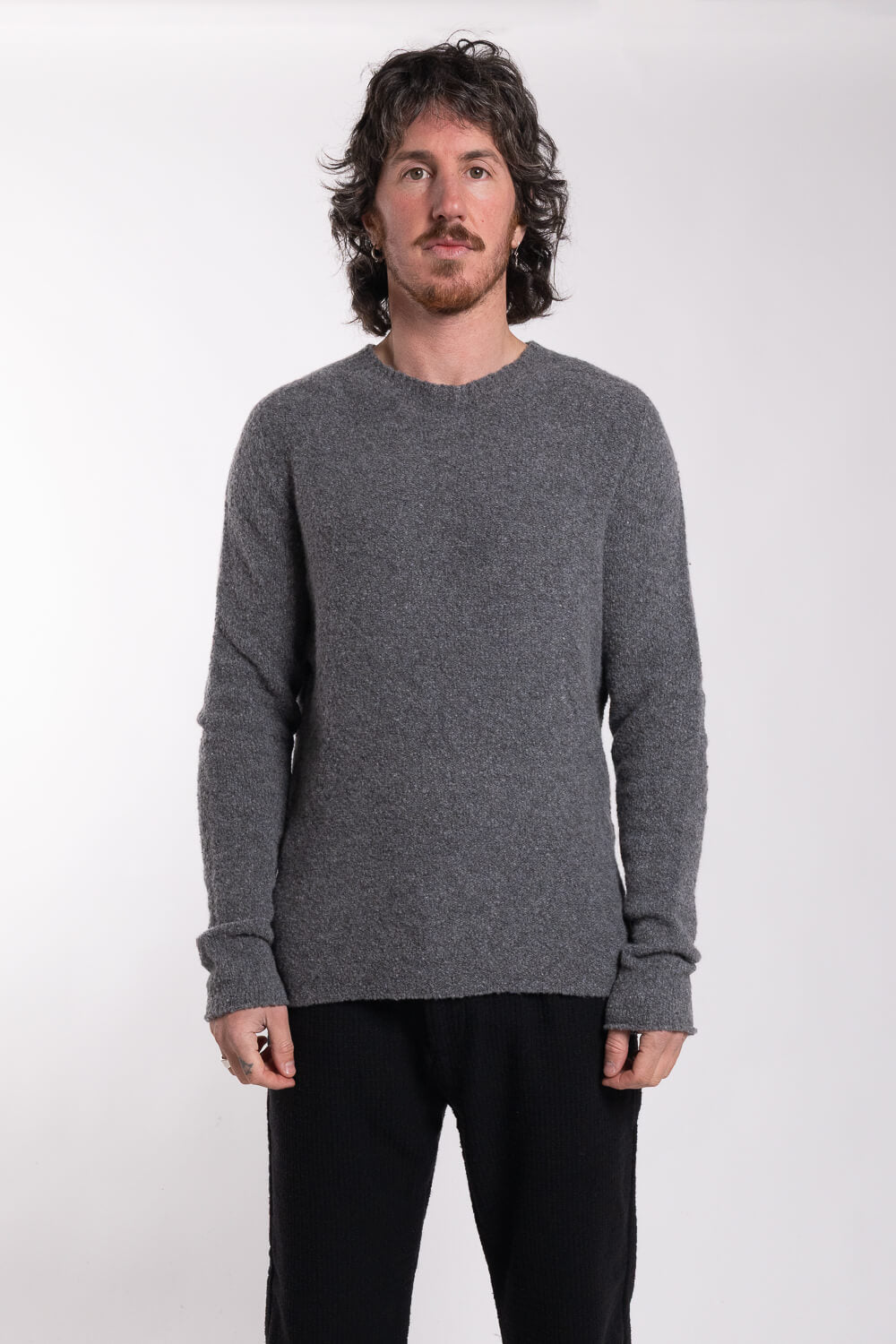 Lana Wool Textured Effect Sweater Grey