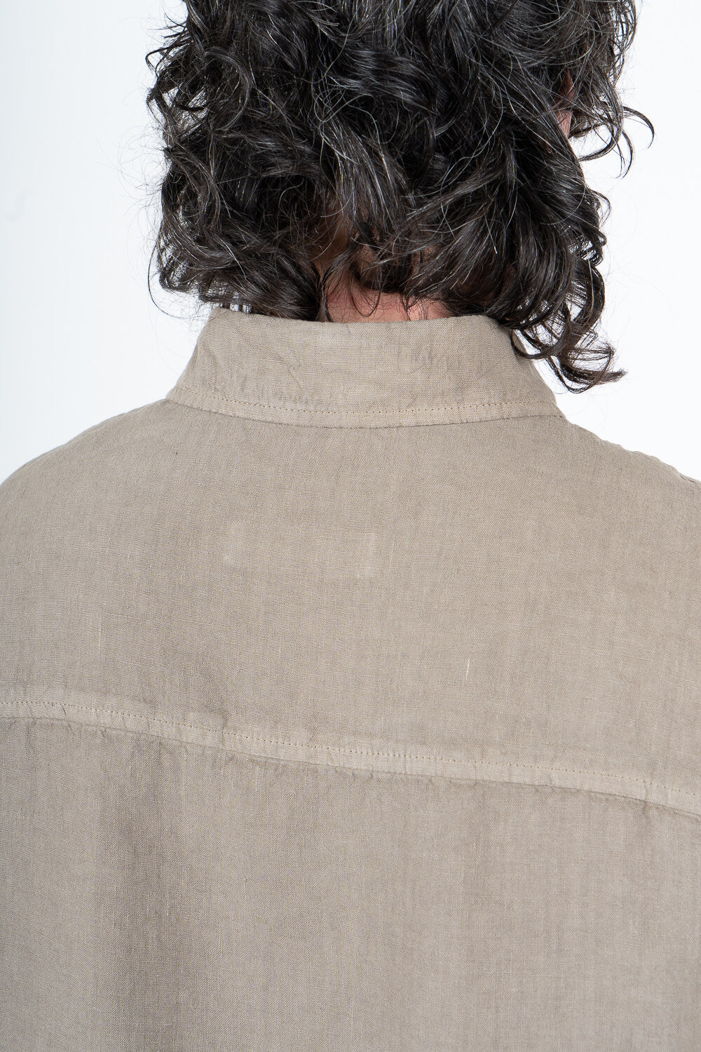 Leroy Italian Linen Overshirt Sand