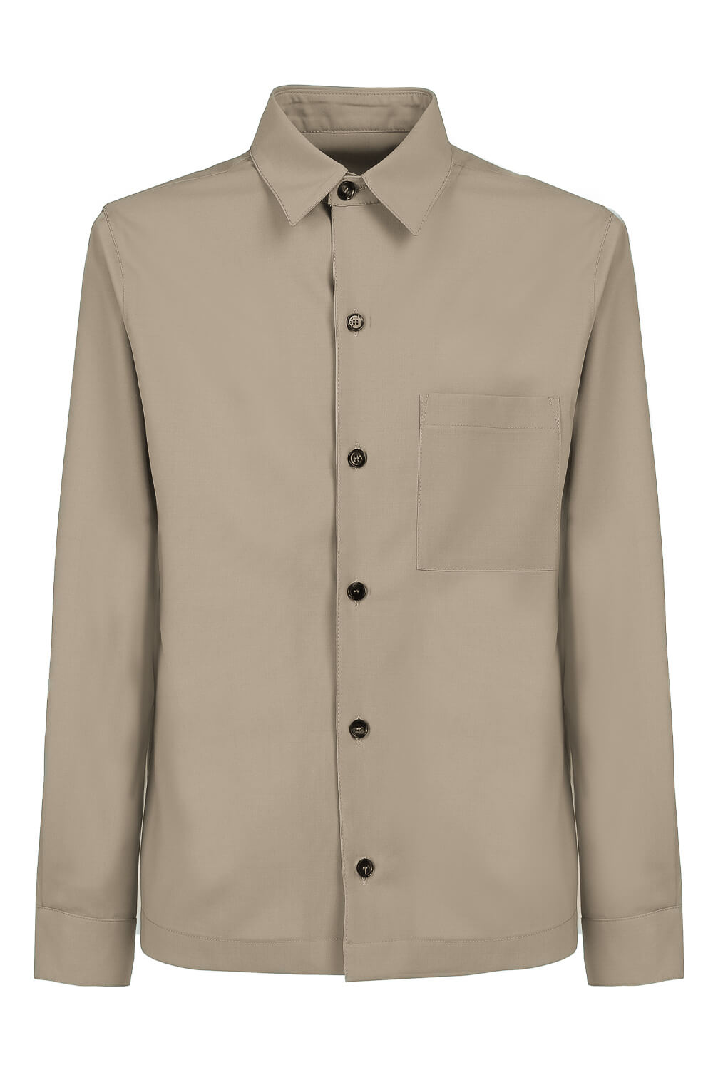 Leroy Pocket Detail Button-Up Shirt Beige