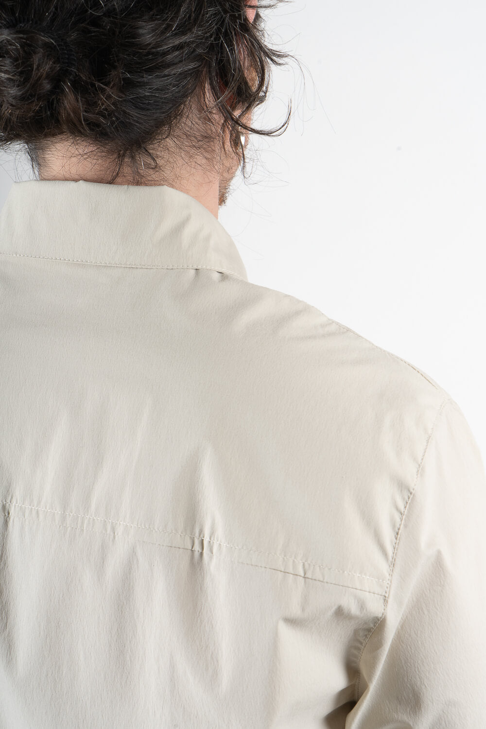 Leroy Relaxed Fit Front Pocket Long Sleeve Shirt Beige