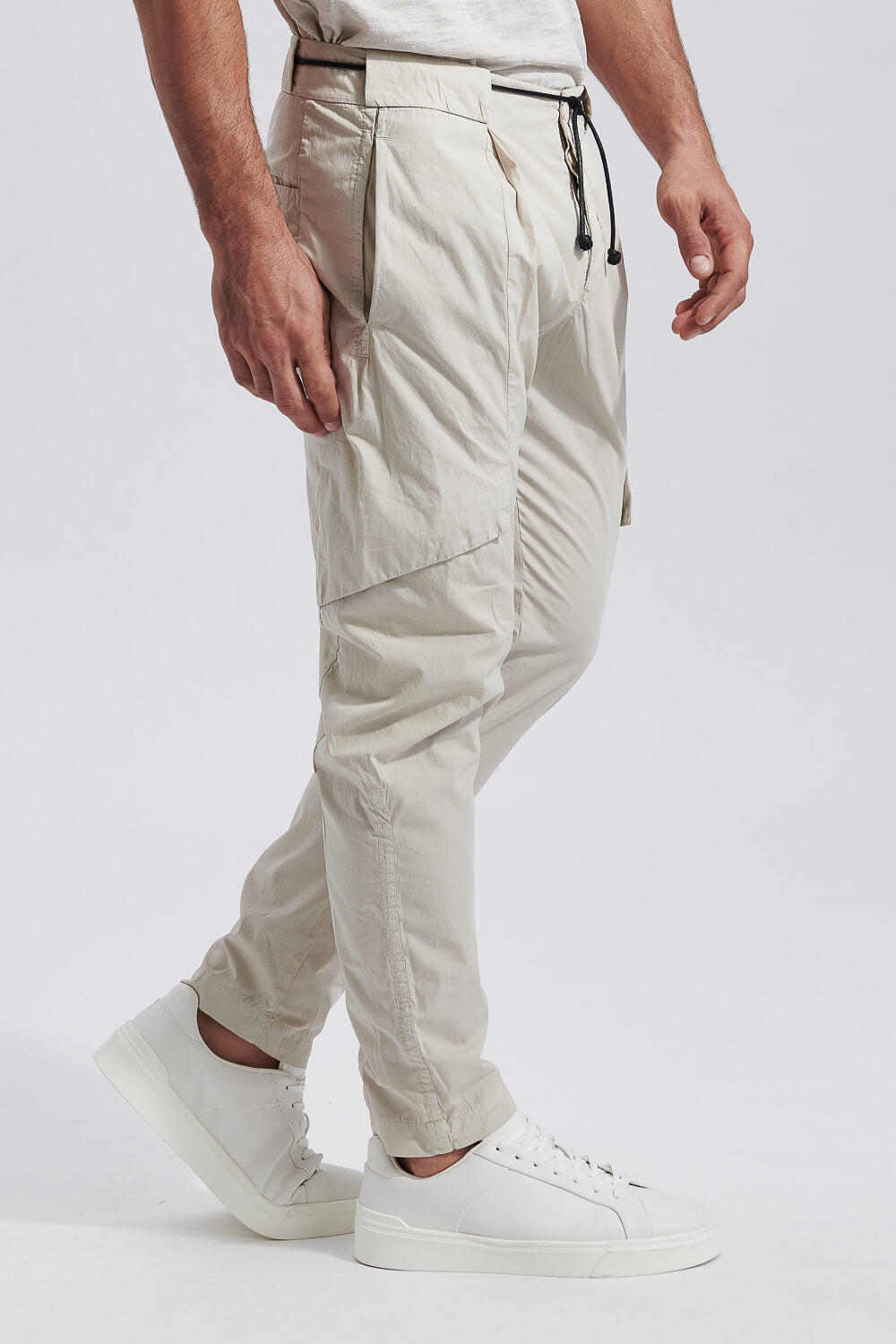Lightweight Cargo Cotton Trouser Beige