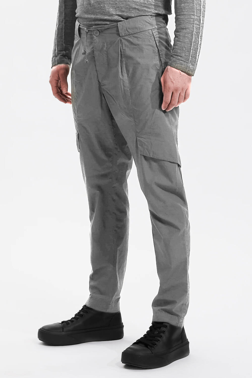 Lightweight Cotton Cargo Trouser Grey