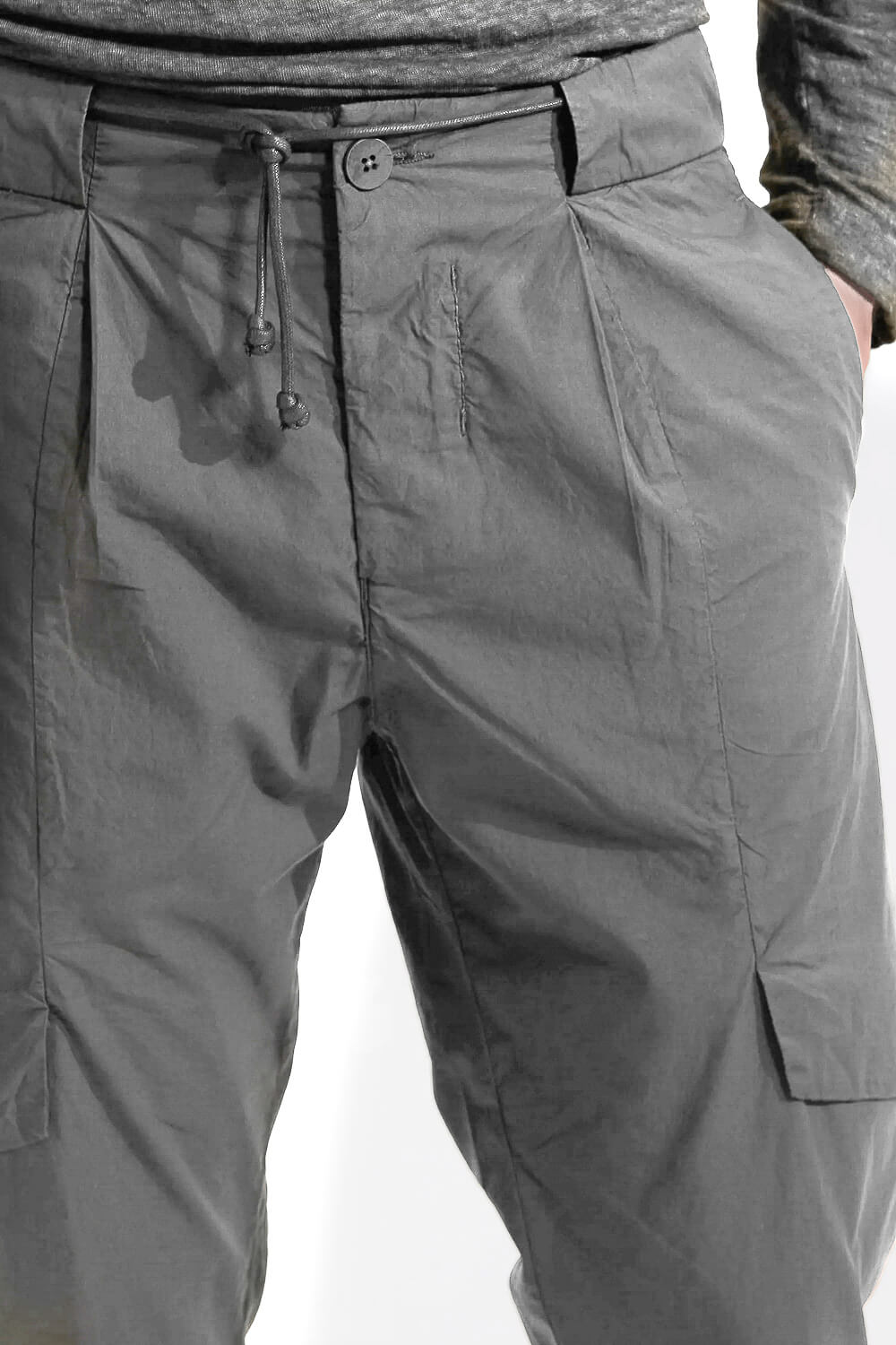 Lightweight Cotton Cargo Trouser Grey