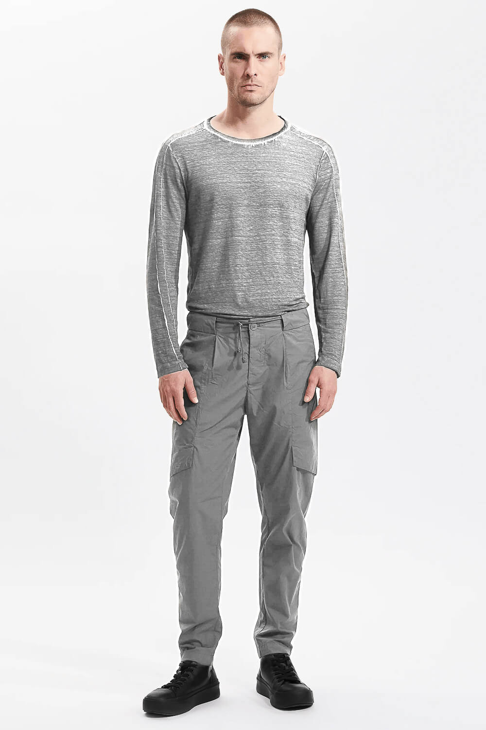 Lightweight Cotton Cargo Trouser Grey