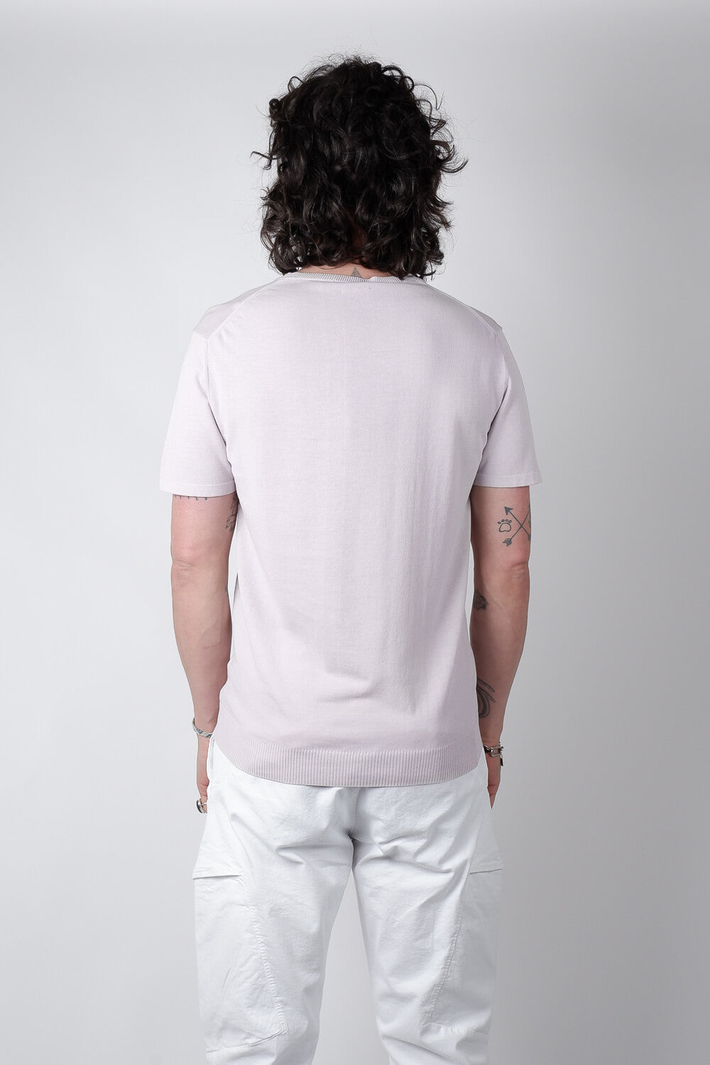 Lightweight Knitted Round Neck T-Shirt Lilac