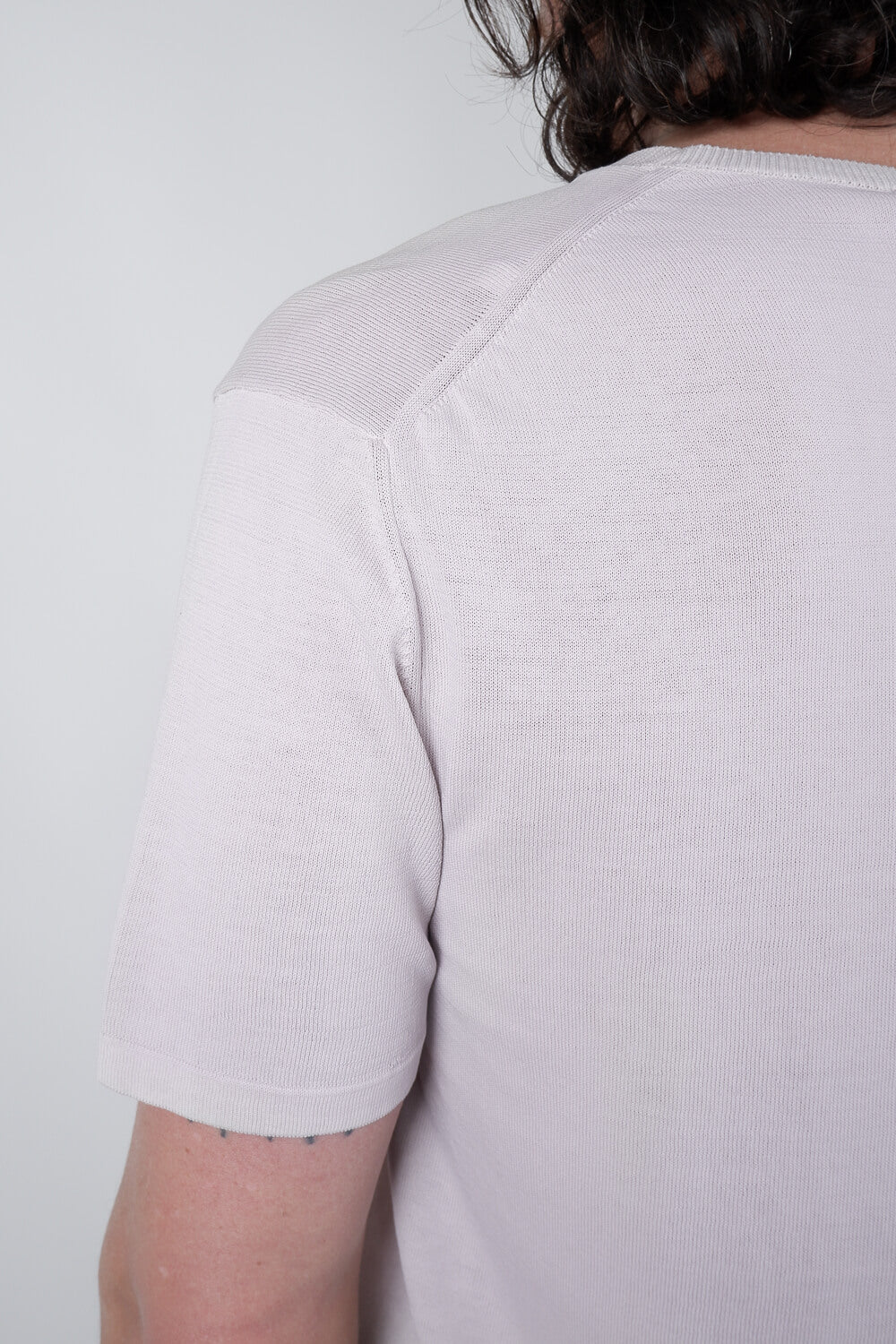 Lightweight Knitted Round Neck T-Shirt Lilac