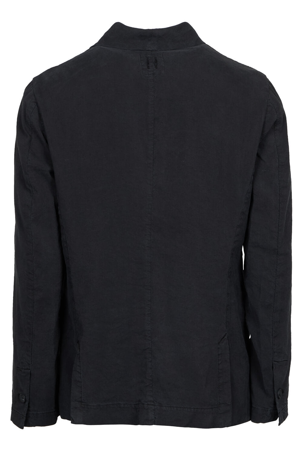 Linen/Silk Front Pocket Blazer Black