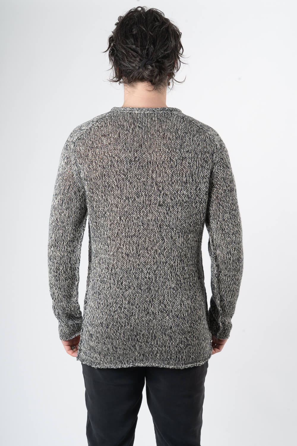 Linen Cotton Mix Knit Black/White