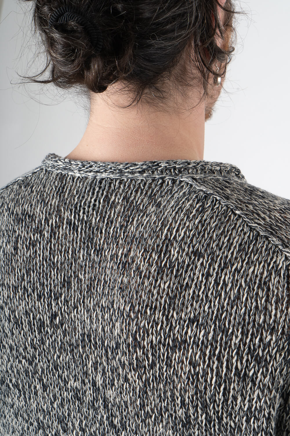 Linen Cotton Mix Knit Black/White