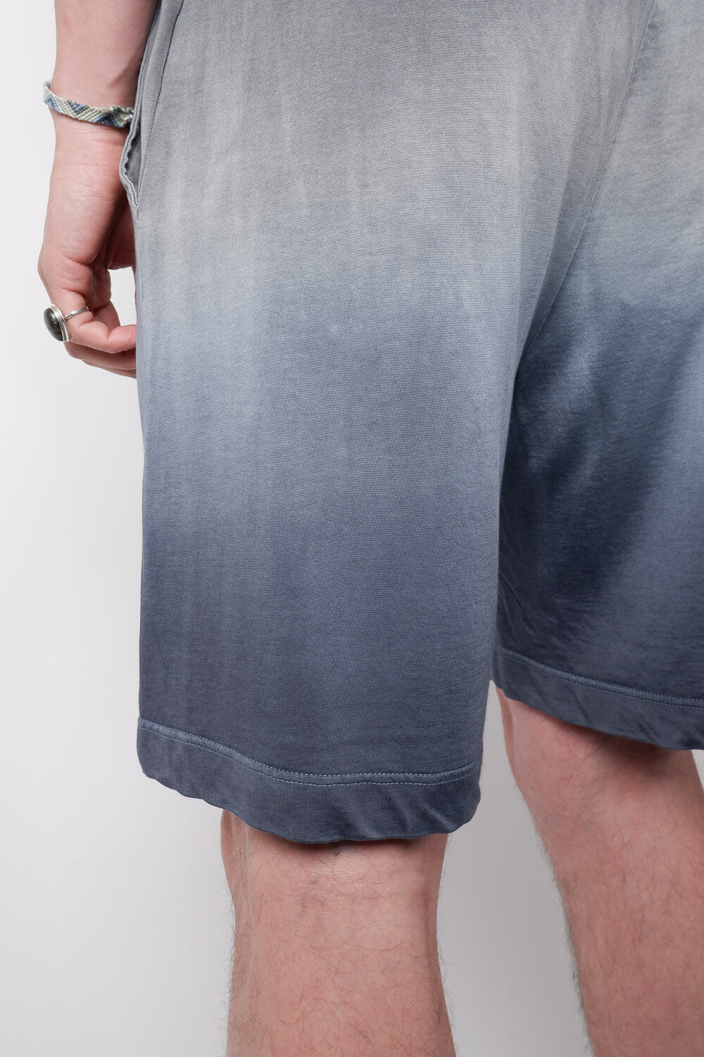 Cupro Faded Design Shorts Blue