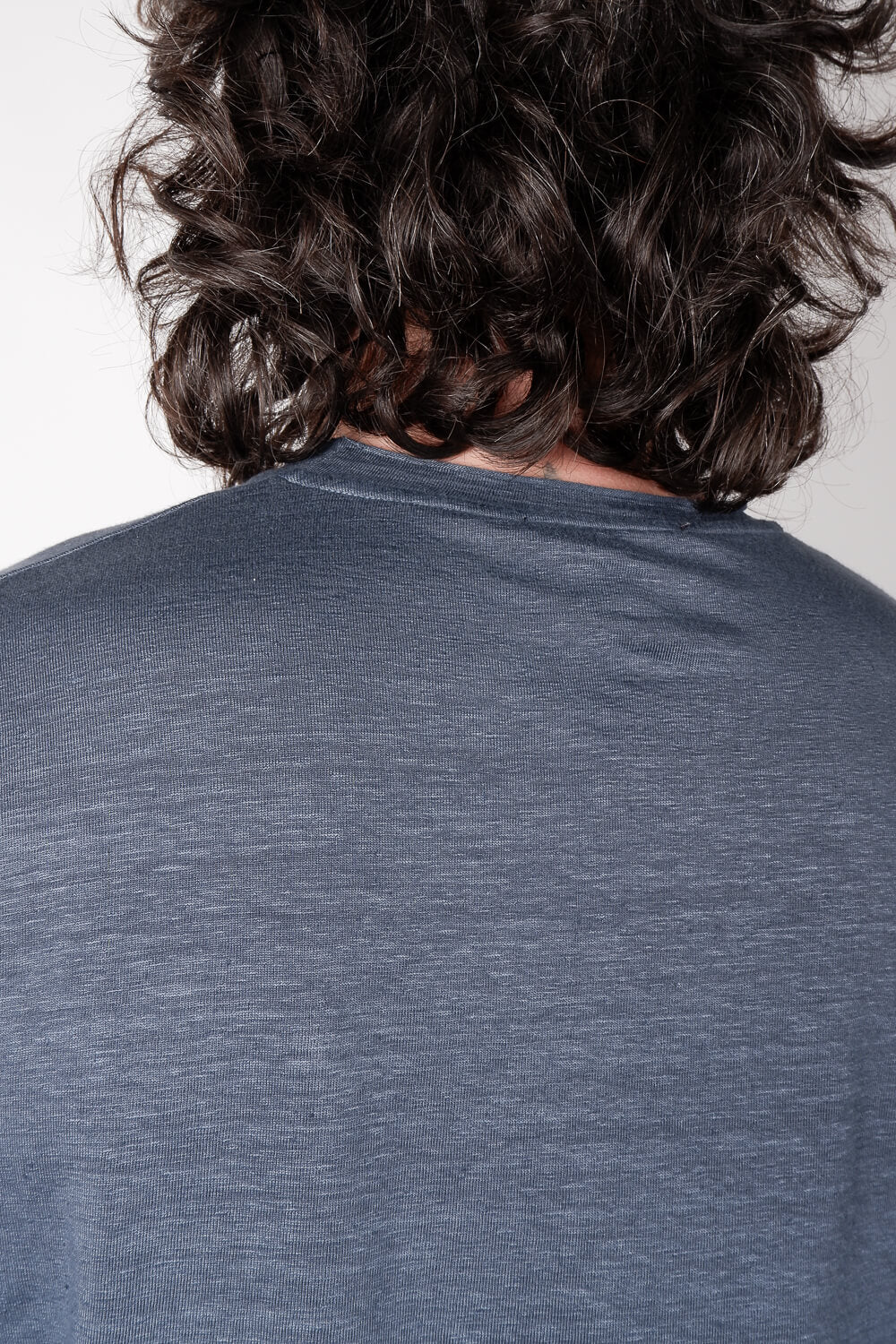 Linen Faded Design T-Shirt Blue