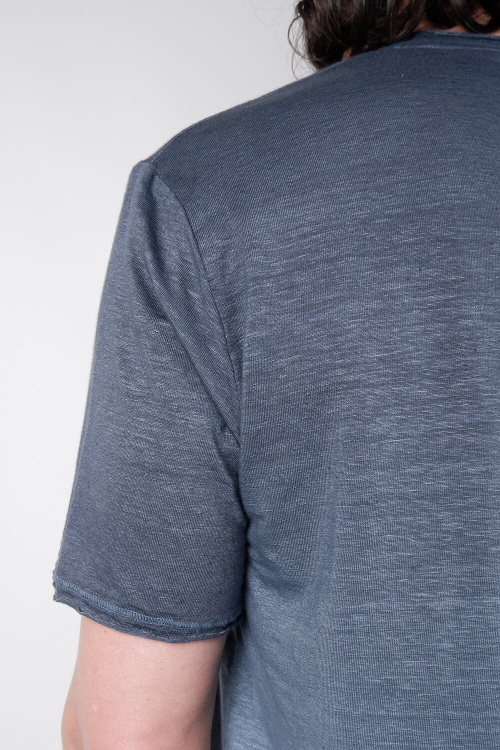 Linen Faded Design T-Shirt Blue
