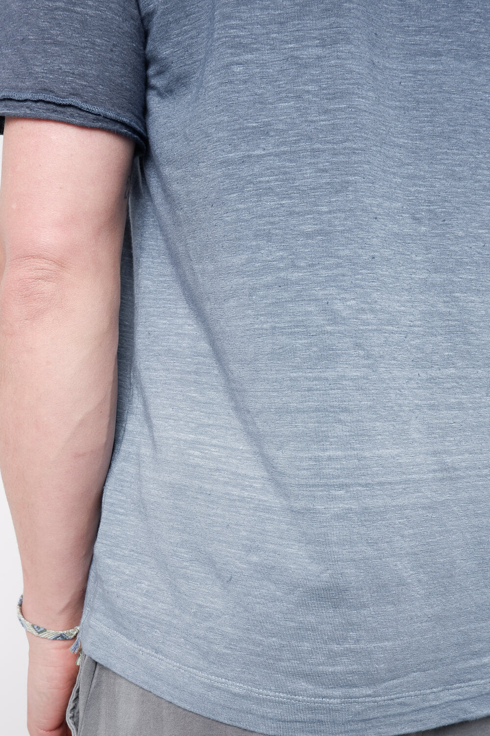 Linen Faded Design T-Shirt Blue