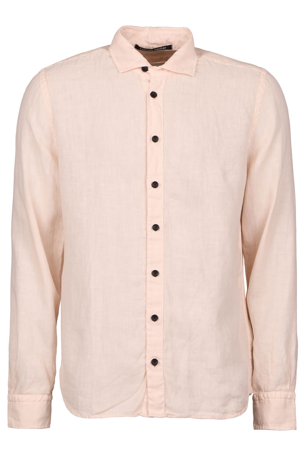 Long Sleeved Button Detailed Linen Shirt Pink