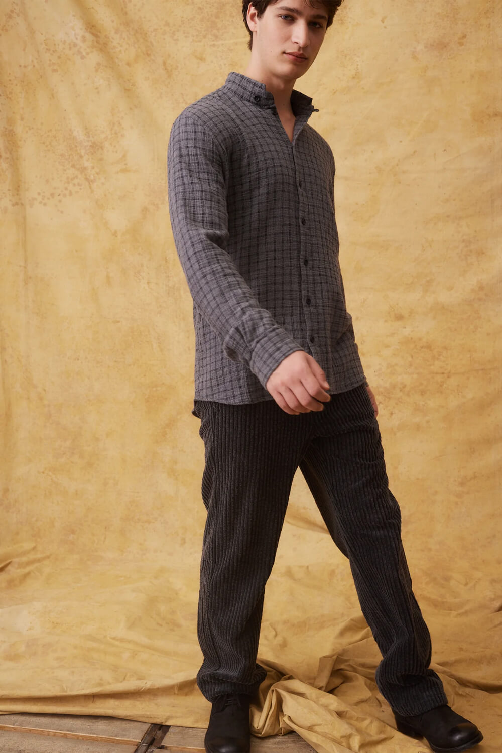 Loose-Fit Corduroy Trouser Charcoal