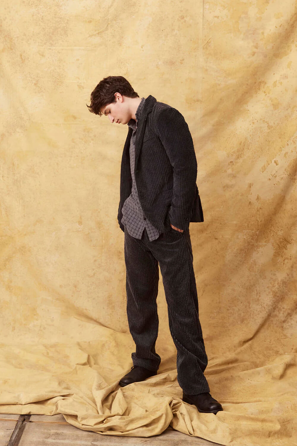 Loose-Fit Corduroy Trouser Charcoal