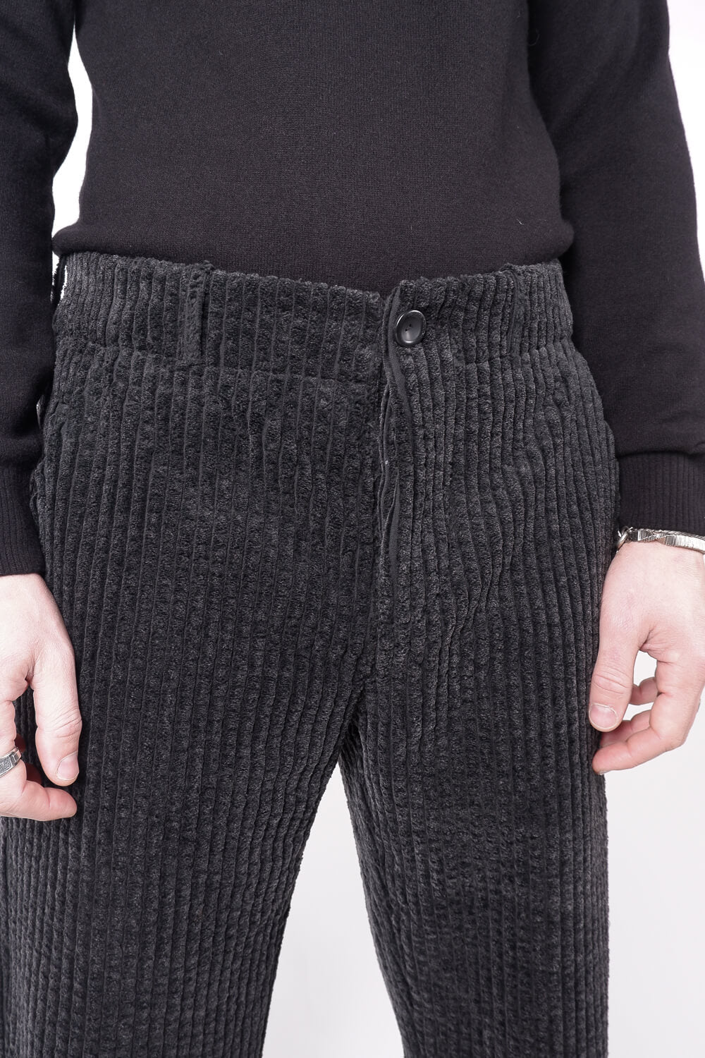 Loose-Fit Corduroy Trouser Charcoal