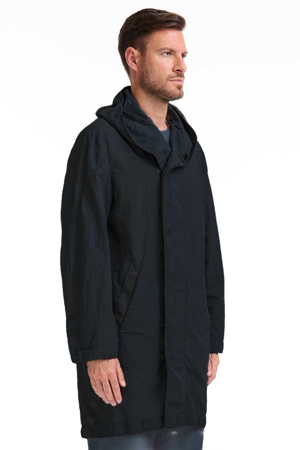 Loose Fit Water-Repellent Parka Black