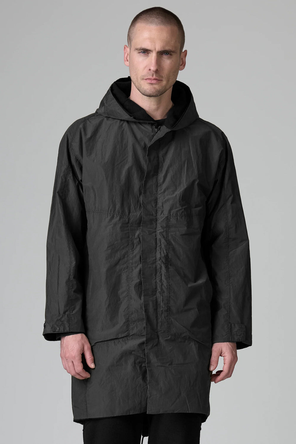 Loose Fit Water Replet Parka W/ Wool Interior Charcoal