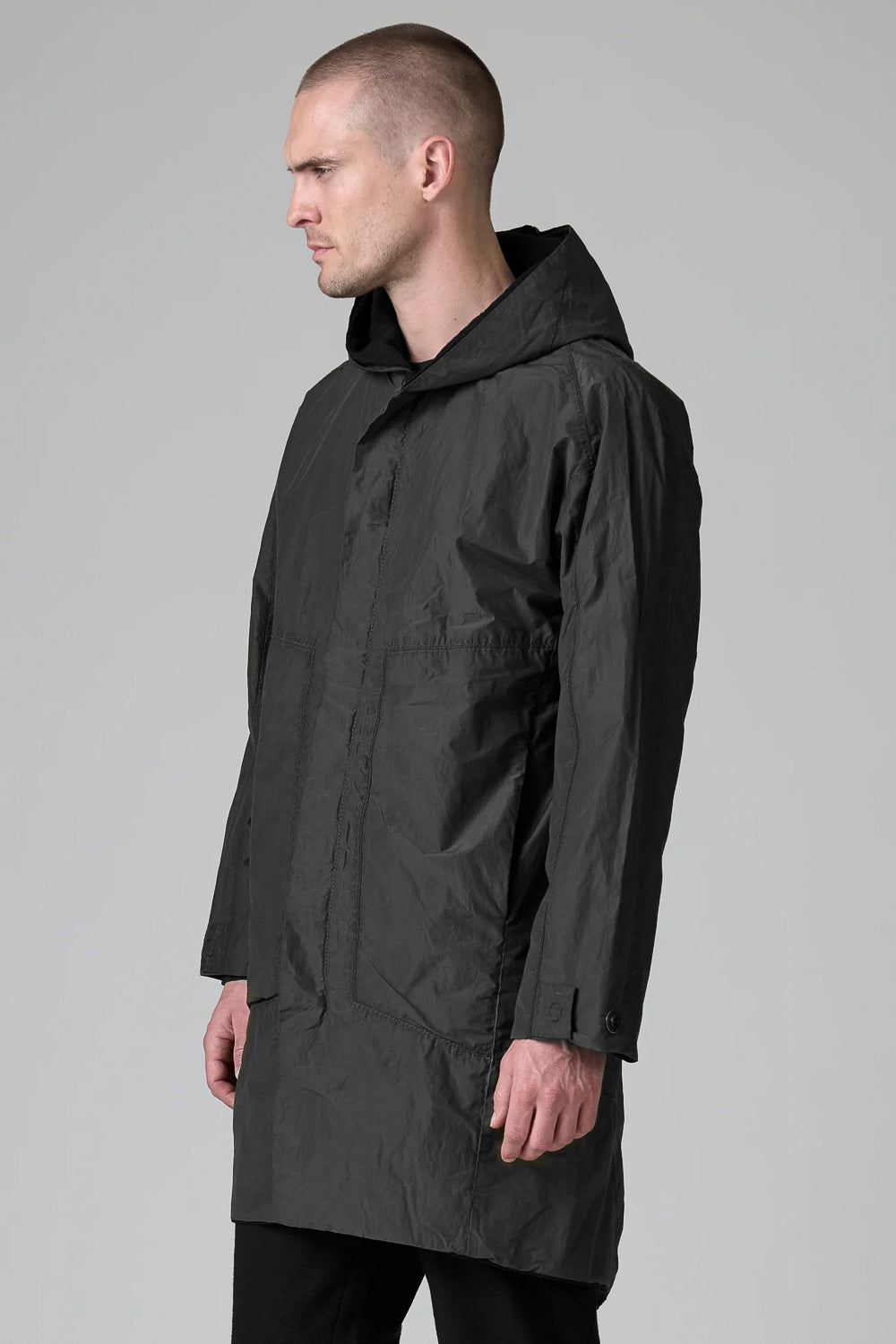 Loose Fit Water Replet Parka W/ Wool Interior Charcoal
