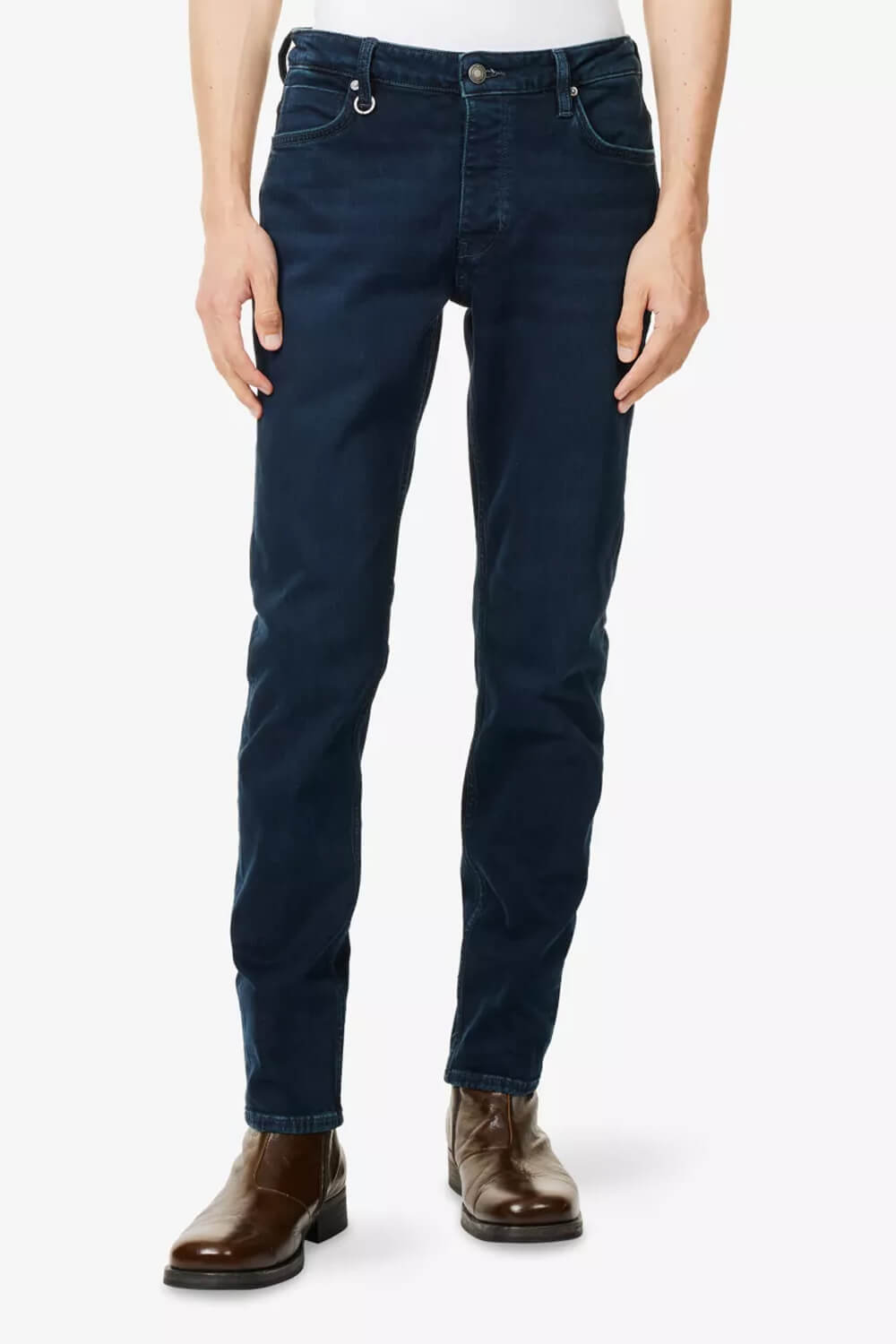 Lou Silm Fit Wyatt Overdye Jeans Indigo Blue