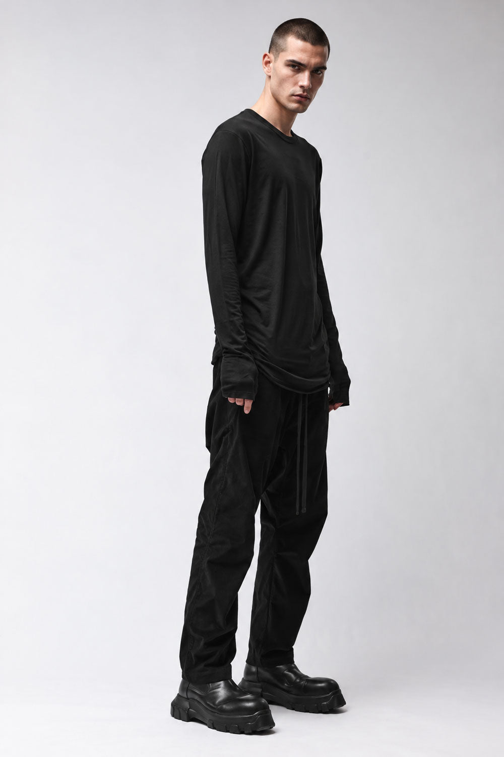 M TS 961 Long-Sleeve T-Shirt in Modal/Cashmere Blend Black