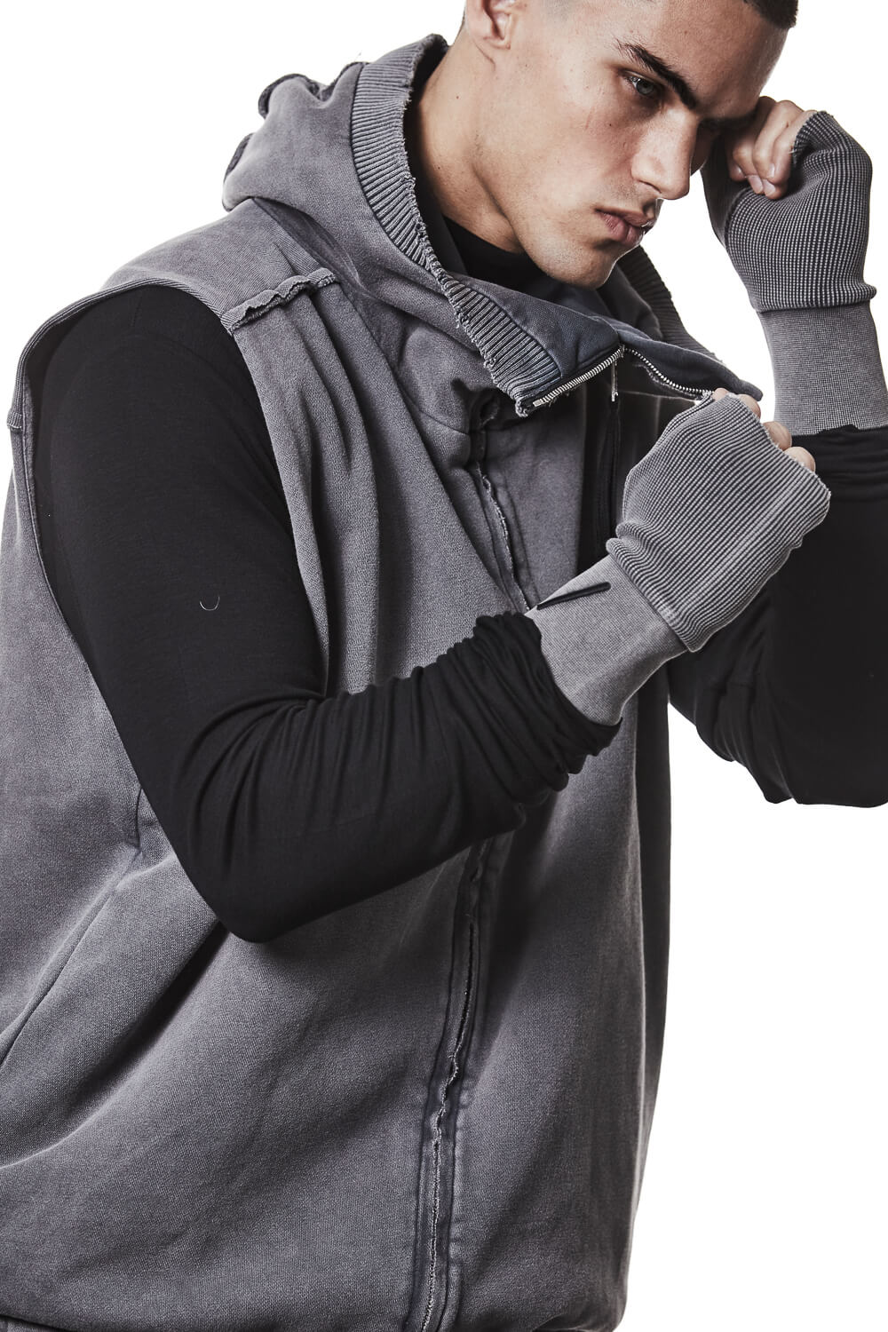 M52 Ribbed Cotton Gloves Grey