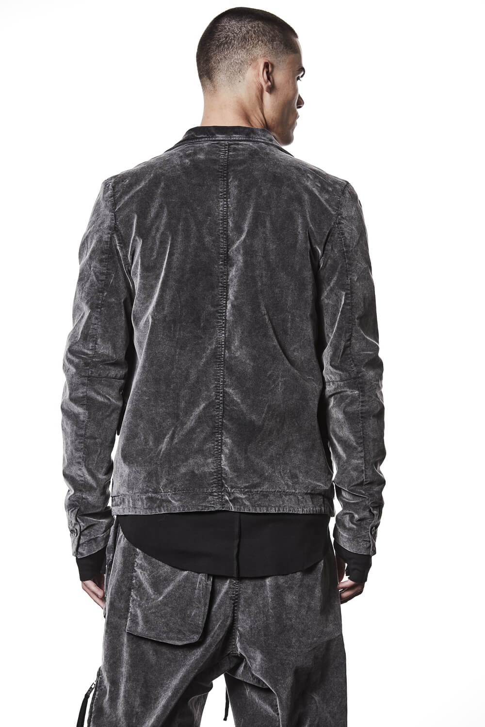 M B 58 Velvet Blazer Grey