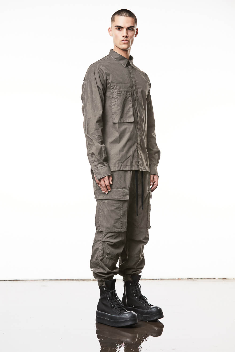 M H 170 Patch Pocket Detail Shirt Grey