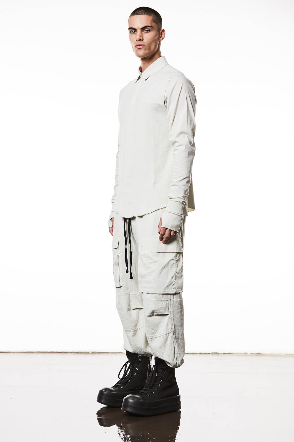 M H 171 Double-Faced Cotton Shirt Off White