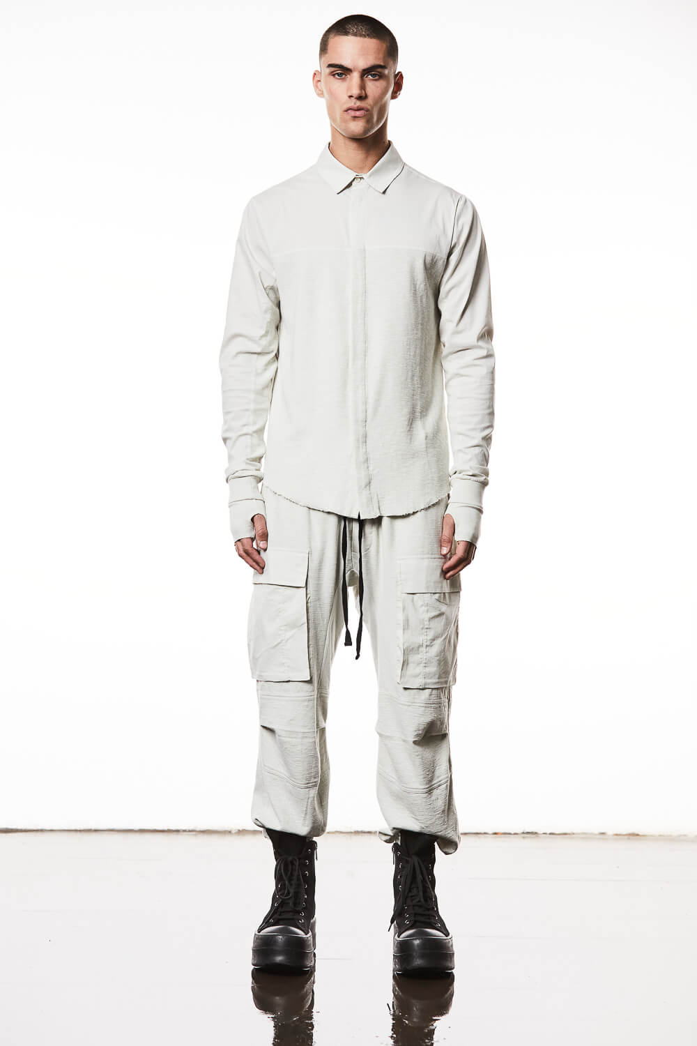 M H 171 Double-Faced Cotton Shirt Off White