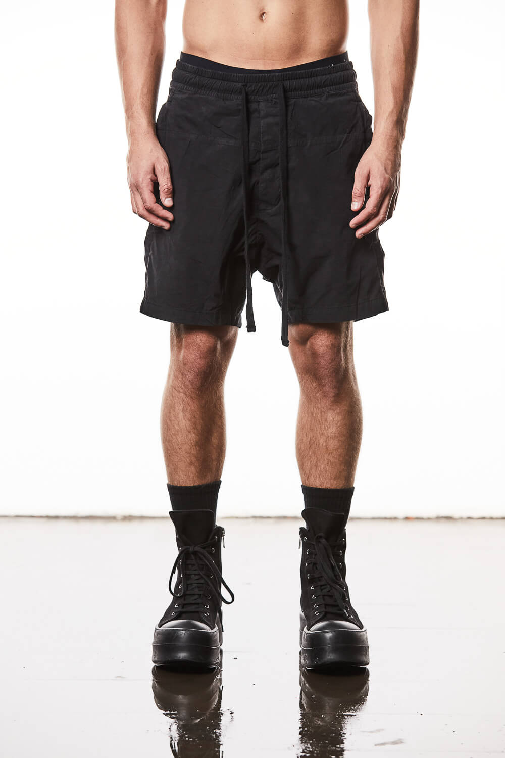 M P 12 Drawstring Shorts Black