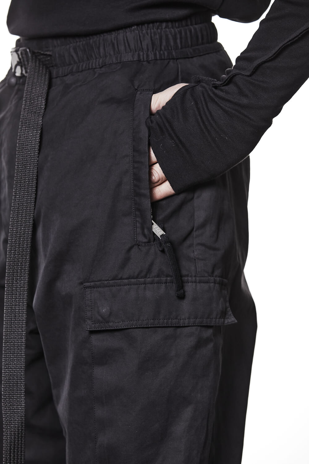 M P 15 Belt Detail Cargo Pants Black