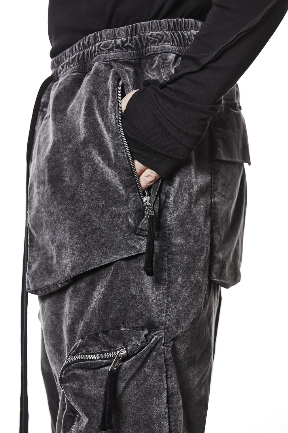 M P 21 Velvet Cargo Pants Grey