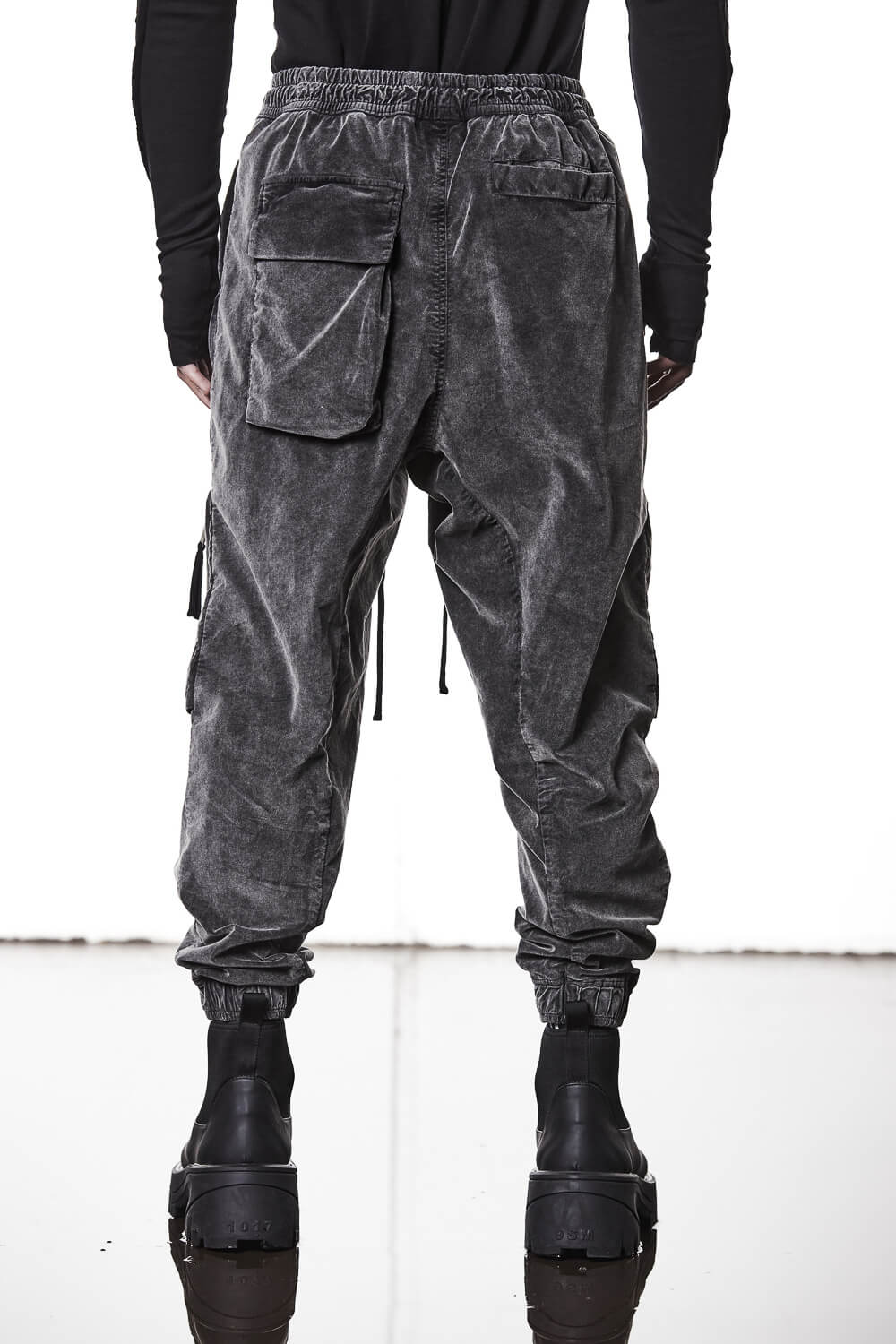 M P 21 Velvet Cargo Pants Grey