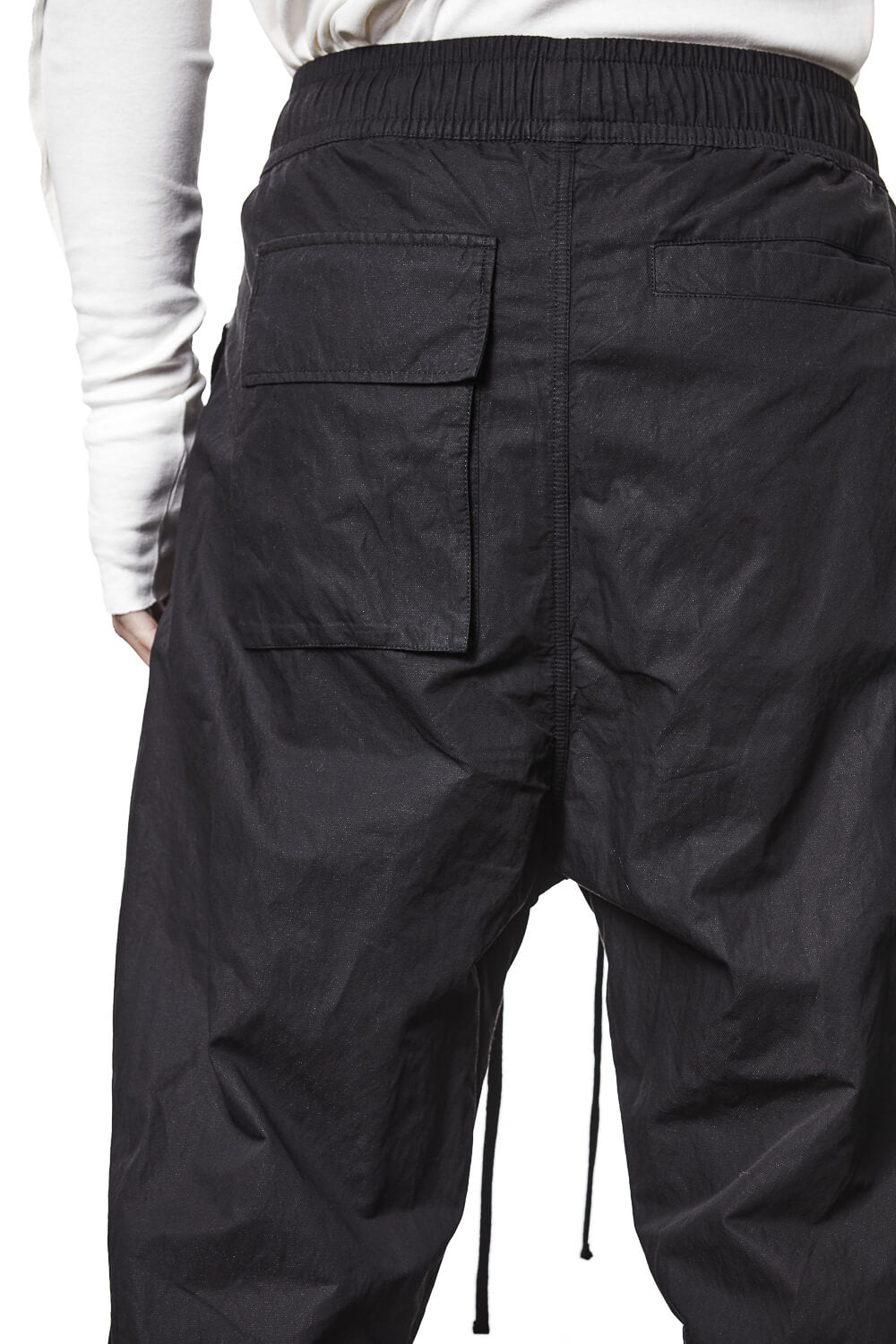 M P 25 Washed Cotton Cargo Pants Black