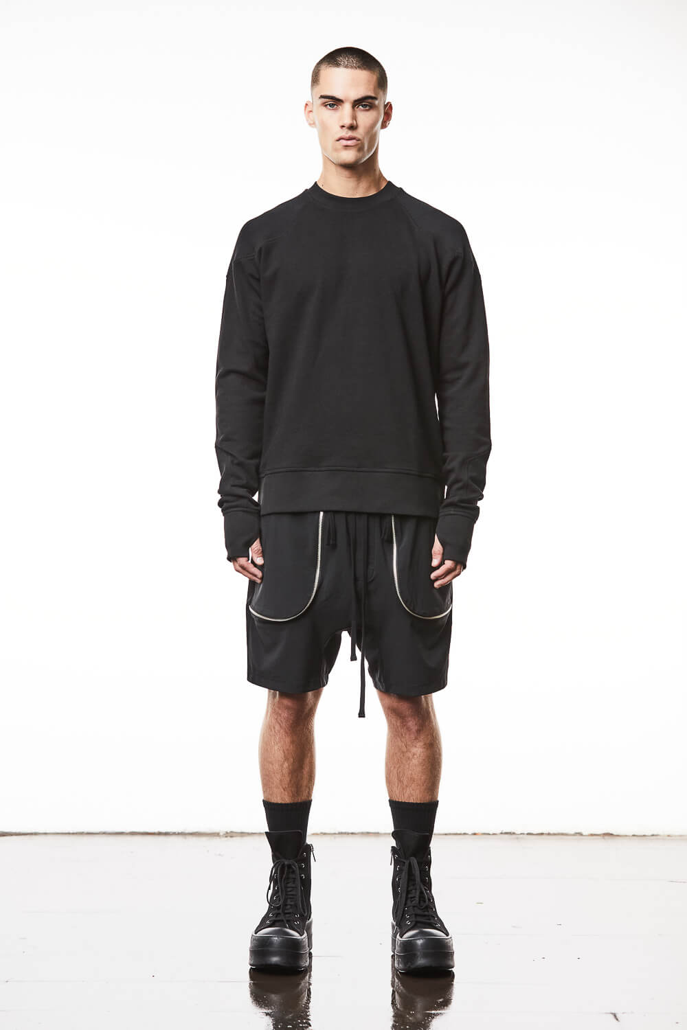 M S 182 Round Neck Sweatshirt Black