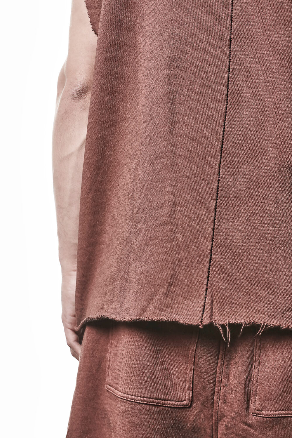 M S 190 Sleeveless Sweatshirt Terracotta