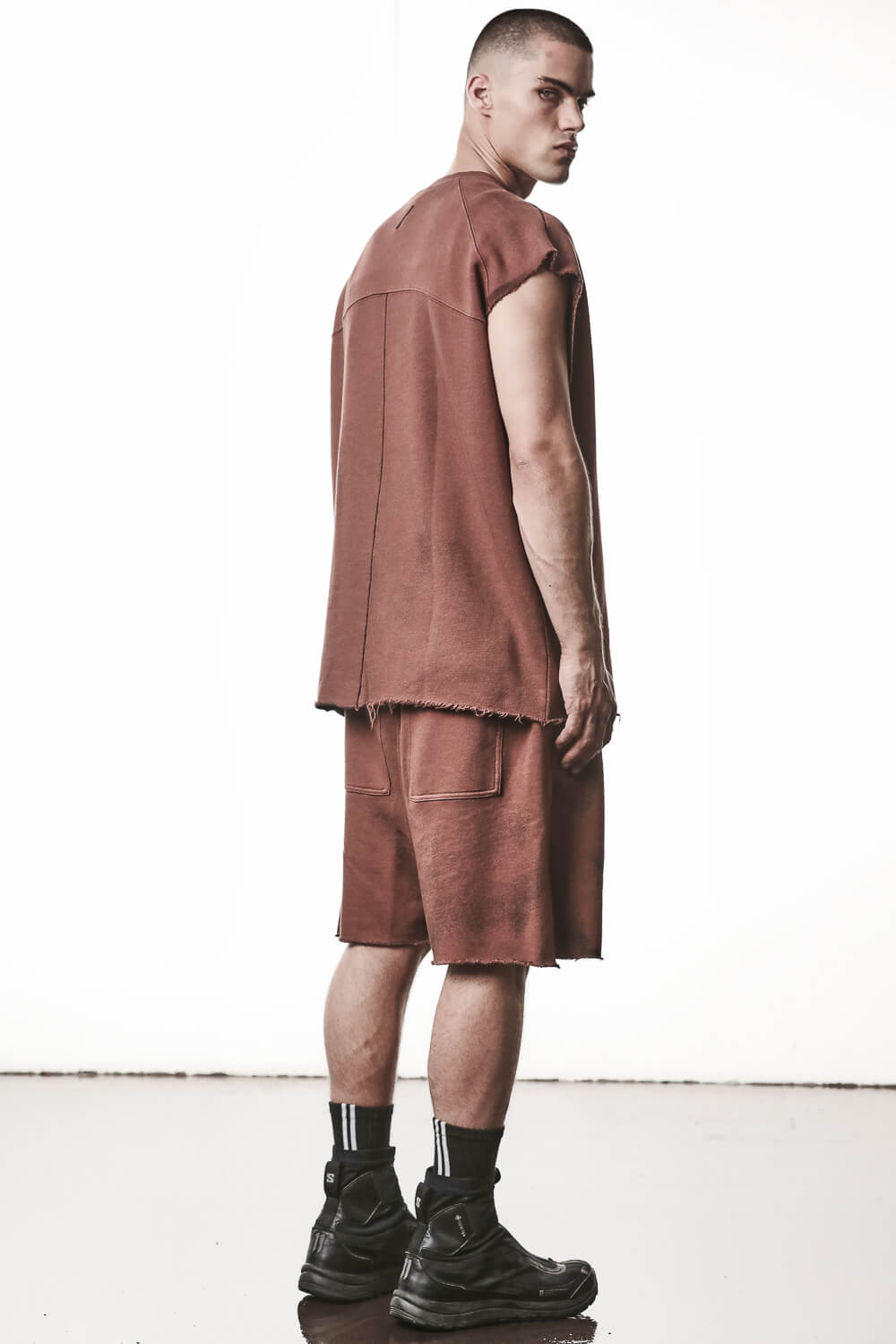 M S 190 Sleeveless Sweatshirt Terracotta